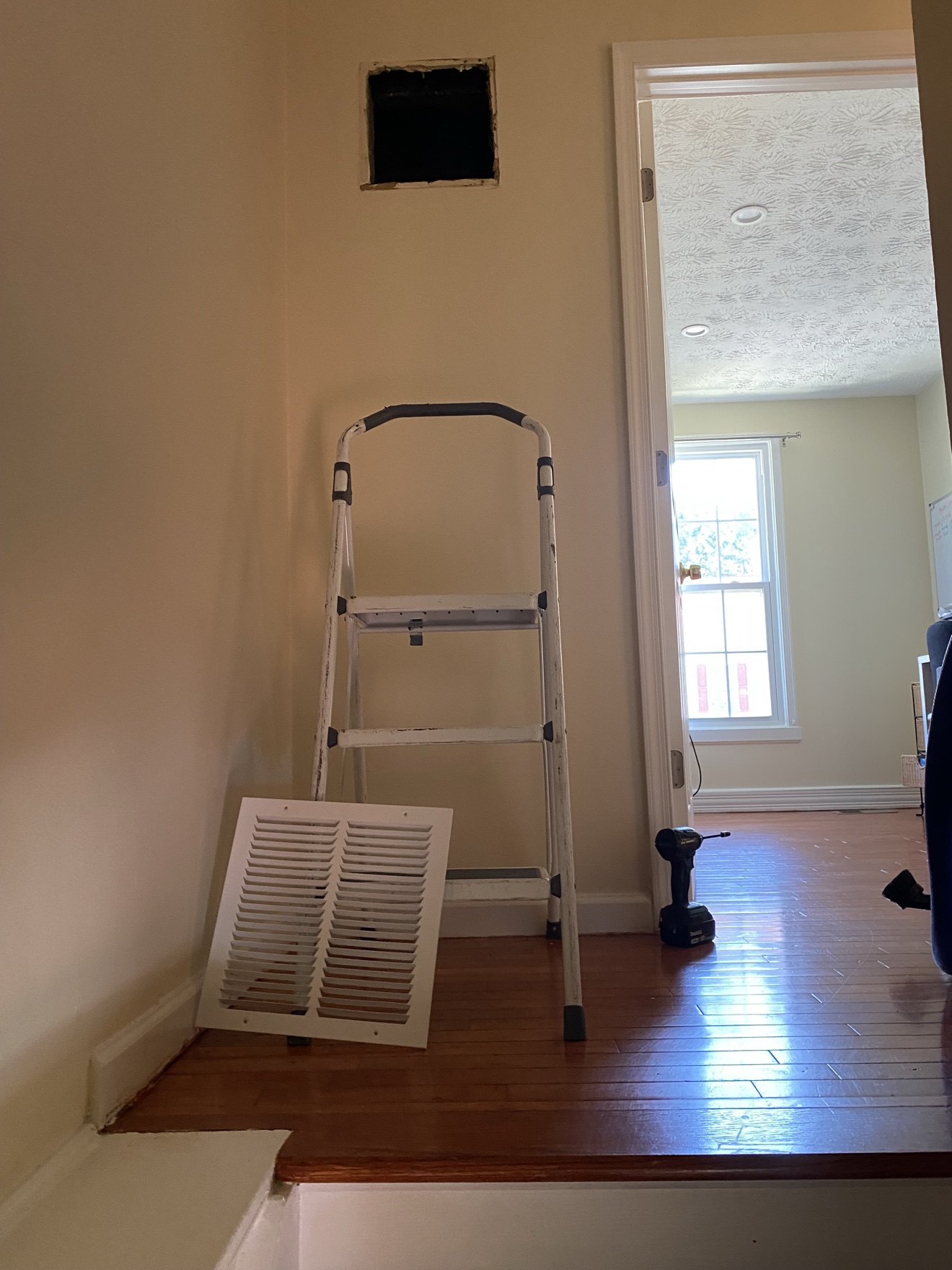 Return vent opened for professional cleaning